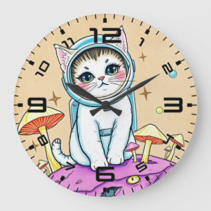 Horloge rétro des rêves de chats cosmiques