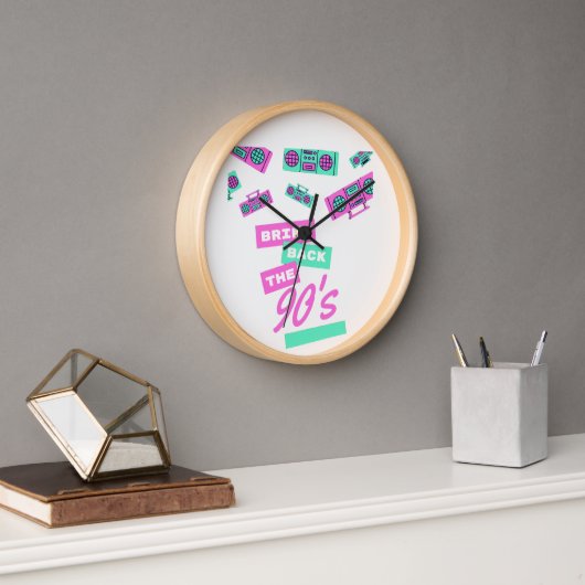 Horloge Rétro Design Nostalgie des Années 90 | Rétro 90s (Bureau)
