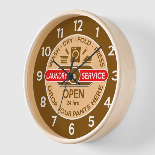 Horloge Retro Launderette Clock (Angle)