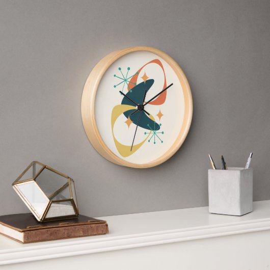 Horloge Retro Mid Century Espace atomique Age 20 Charbon (Bureau)