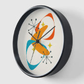 Horloge Retro Mid Century Espace atomique Age Abstrait 20 (Angle)