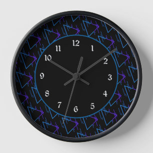 Horloge Retro Neon Motif géométrique 2