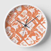 Horloge Retro Orange ou n'importe quel Motif téléphonique  (Recto)
