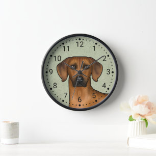 Horloge Rhodesian Ridgeback Brown Africain Lion Chien Head