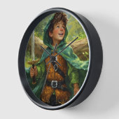 Horloge Robin des Bois représenté comme un enfant (Angle)