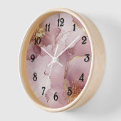 Horloge Romantique Blush Rose or Floral (Angle)