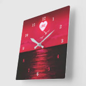 Horloge romantique coucher de soleil sur la mer So (Angle)