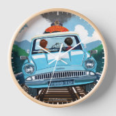 Horloge Ron & HARRY POTTER™ en voiture volante vers HOGWAR (Recto)