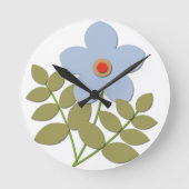 Horloge Ronde С simple fleur bleue (Recto)