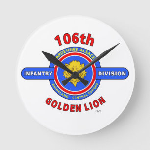 Horloge Ronde 106TH DIVISION d'INFANTERIE "LION D'OR "