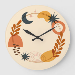 Horloge ronde 10,75 po illustrant le Boho Acryliqu