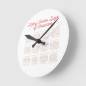 Horloge Ronde 12 Days of Christmas Wall Clock (Angle)