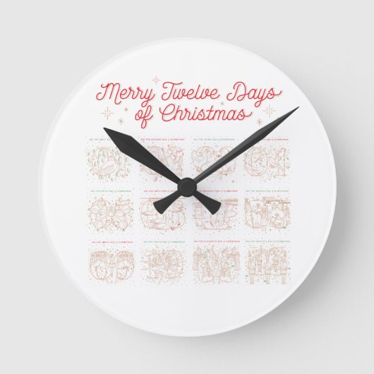 Horloge Ronde 12 Days of Christmas Wall Clock (Recto)