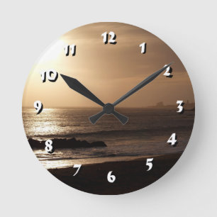 Horloge Ronde 12 Nombre de choix à choisir - Golden Sunset-Clock