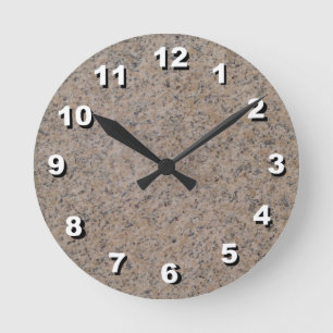 Horloge Ronde 12 Number Choices to Choose-Brown Marble Clock