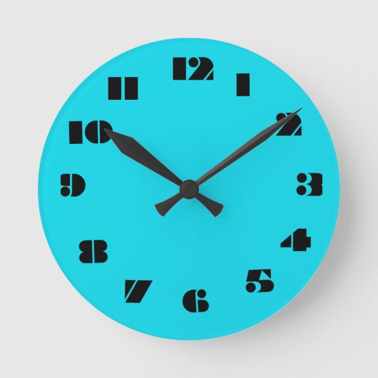 Horloge Ronde 12 Number choices to choose from aqua clock (Recto)