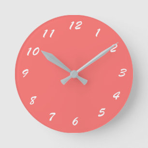 Horloge Ronde 12 Number Choices to Choose From Pink Clock
