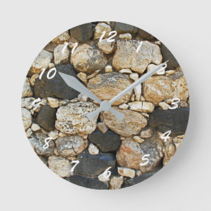 Horloge Ronde 12 Number choices to choose from stone Wall Clock