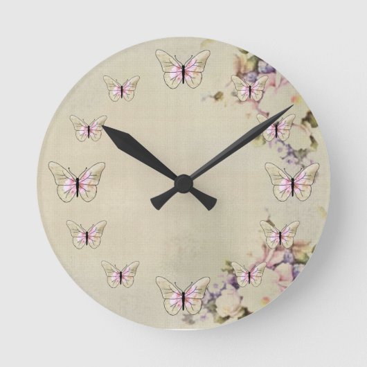 Horloge Ronde 12 papillons (Recto)
