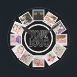 Horloge Ronde 12 Photo Collage Personalized Black White<br><div class="desc">12 Photo Collage Personalized Template Black and white wall clock ...  simply add your own photographis and logo or background to this great wall clock ...  easy to personalize ...  customizable photo matriplate from Ricaso - perfect gift-ideas</div>