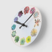 Horloge Ronde 12 Rainbow Succulent Mix (Angle)