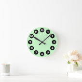 Horloge Ronde 12 spots - Black, White and Pale Green (Maison)