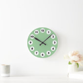 Horloge Ronde 12 spots - Black with White on Green 99CC99 (Maison)