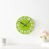 Horloge Ronde 12 spots - Black with White on Martian Green (Maison)