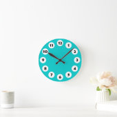 Horloge Ronde 12 spots - Black with White on Turquoise (Maison)