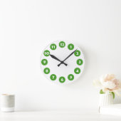 Horloge Ronde 12 Spots - Blanc avec Avocado Vert sur Blanc (Maison)