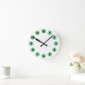 Horloge Ronde 12 Spots - Noir avec Vert fané sur Blanc (Maison)