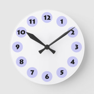 Horloge Ronde 12 taches - noir avec le bleu de poudre sur le