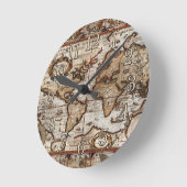 Horloge Ronde 1499 Old Map Antique History Designer Clock (Angle)