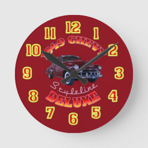 Horloge Ronde 1949 Chevy Styleline Deluxe Clock.
