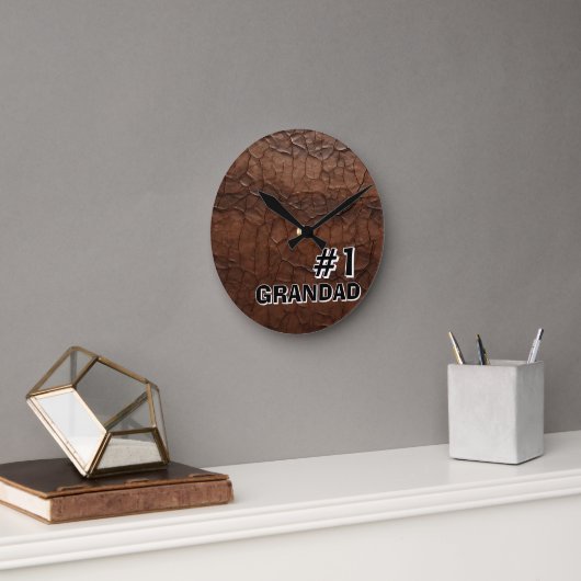 Horloge Ronde #1 Grandad Leather-look (Bureau)