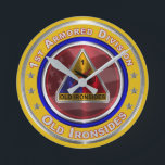 Horloge Ronde 1e division d'infanterie Keepsake<br><div class="desc">Display your pride in our Army's famed 1st Armored Division - Old Ironsides ! This special designed 1st Armored Division Keepsake Clock makes a wonderful gift for your Favorite Tanker ! La 1re division armored est notre only active duty armored division and is indeed the Main Armor Warfighter has a...</div>