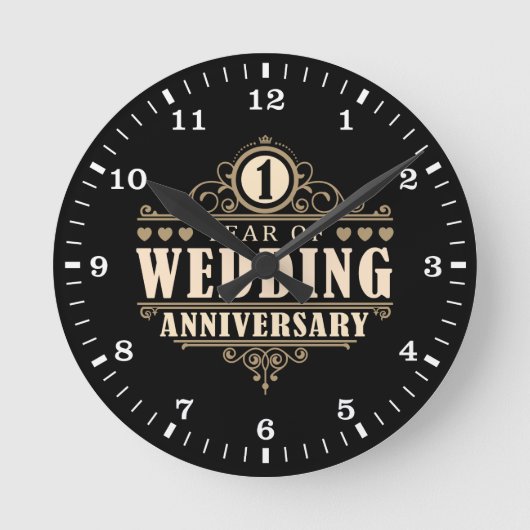Horloge Ronde 1er anniversaire Mariage (Recto)