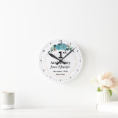 Horloge Ronde 1st Wedding Anniversary Custom Names and Year (Maison)
