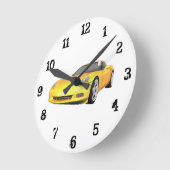 Horloge Ronde 2008 Corvette : Wall Clock (Angle)