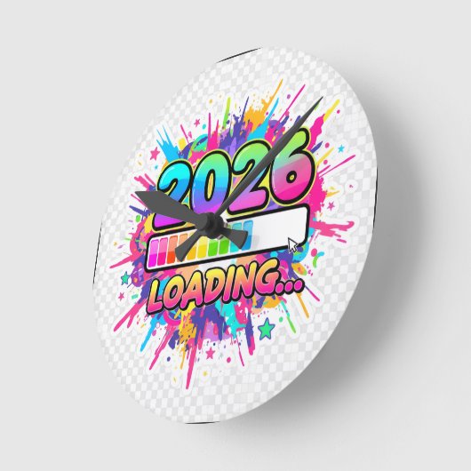 Horloge Ronde 2026 Loading... Progress Bar Sticker (Angle)
