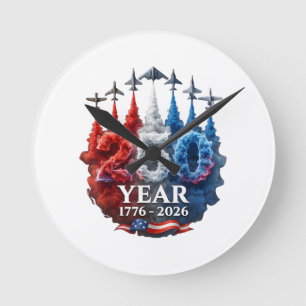 Horloge Ronde 250 ans américain 250e usa patriotique 4 juillet a