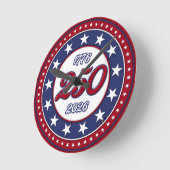 Horloge Ronde 250e anniversaire d'Amérique avec le drapeau améri (Angle)