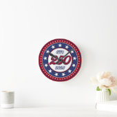 Horloge Ronde 250e anniversaire d'Amérique avec le drapeau améri (Maison)