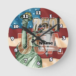 Horloge Ronde 250e anniversaire de la liberté USA