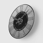Horloge Ronde 25 ans Cadeau personnalisé de retraite ou d'annive (Angle)