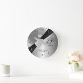 Horloge Ronde 25e anniversaire de Mariage d'argent Conception (Maison)