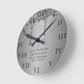 Horloge Ronde 25e anniversaire de mariage moderne élégant cinqua (Angle)