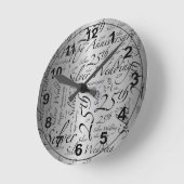 Horloge Ronde 25e anniversaire Word Art Graphic (Angle)