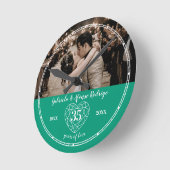 Horloge Ronde 35e Wedding Anniversary heart emerald green (Angle)