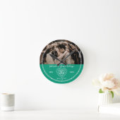 Horloge Ronde 35e Wedding Anniversary heart emerald green (Maison)